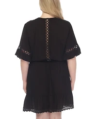 Raviya Plus Lace-Inset Mini Cover-Up Dress