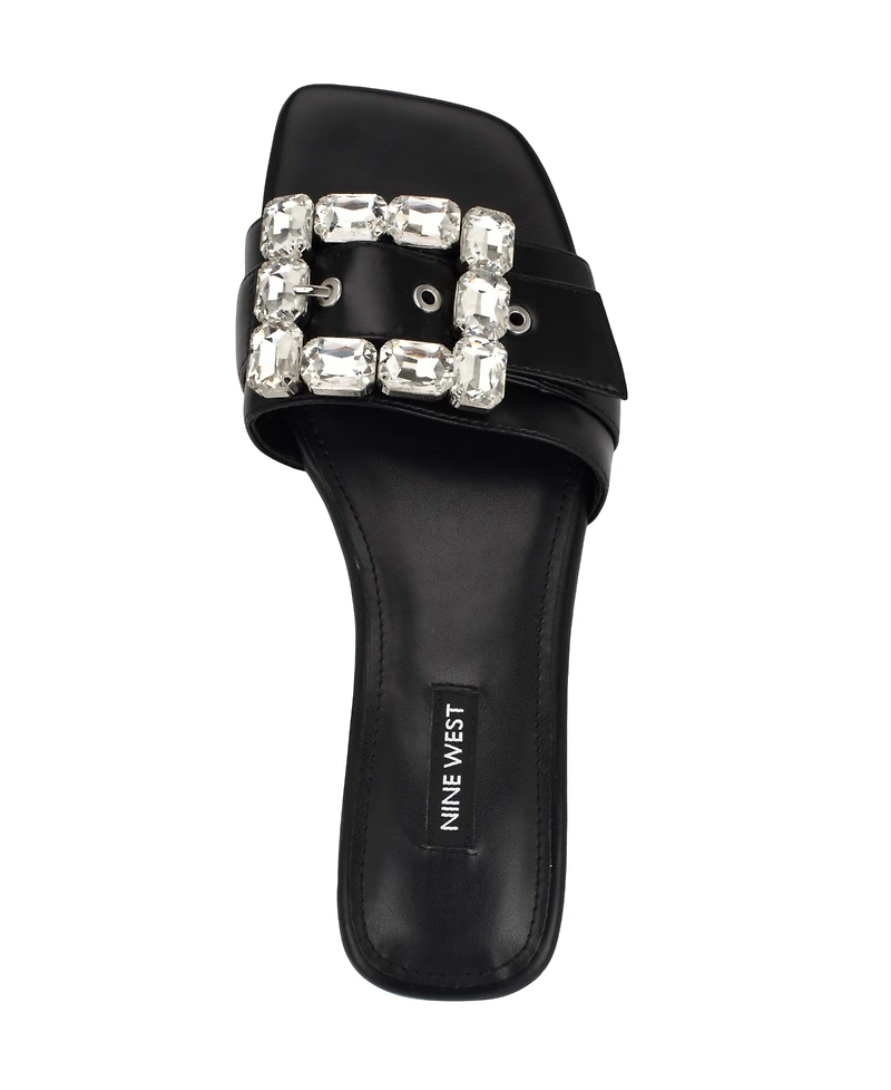 Nine West Women's Matter Slip-On Embellished Flat Sandals