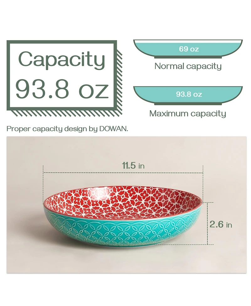 Ventray 11.5" Large Ceramic Serving Bowls, 2.9 Qt Turkey Plate for Home Kitchen Decor