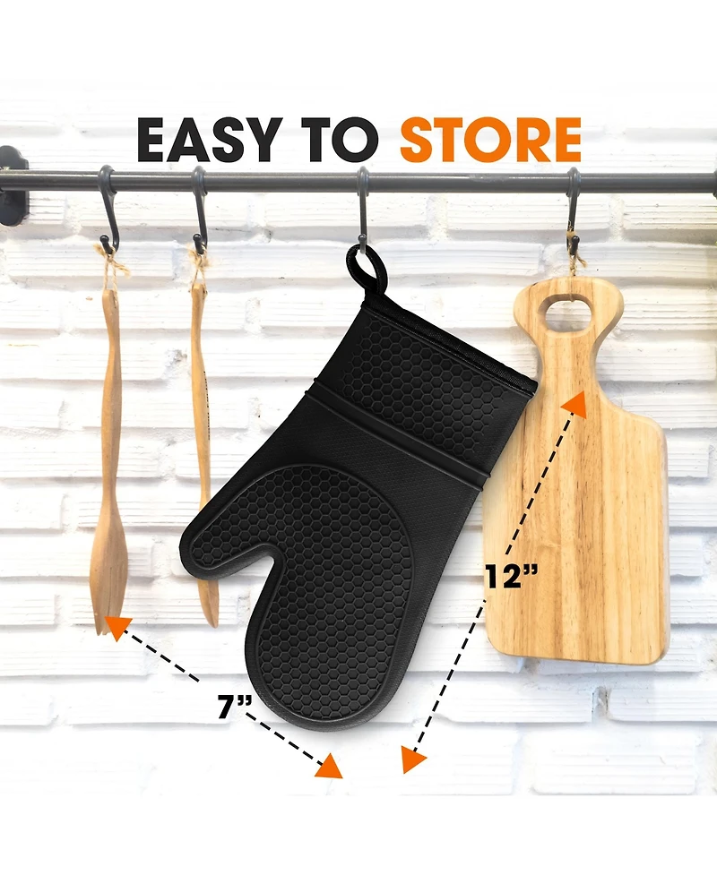 Cheer Collection Set of 2 Premium Silicone Oven Mitts