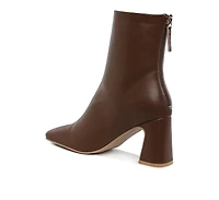 Neapolitan Faux Leather Square Toe Ankle Boots