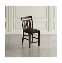 Jofran Distressed Rustic Solid Acacia Upholstered Slat-back Barstool (Set of 2)
