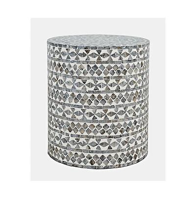 Jofran Global Archive Small Terrazzo Handcrafted Capiz Shell Accent Table