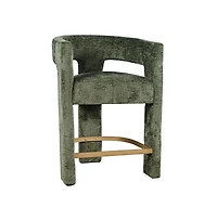 Jofran Gwen Modern Luxury Jacquard Fabric Upholstered Sculpture Counter Stool