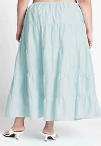 Eloquii Women's Tiered Maxi Skirt