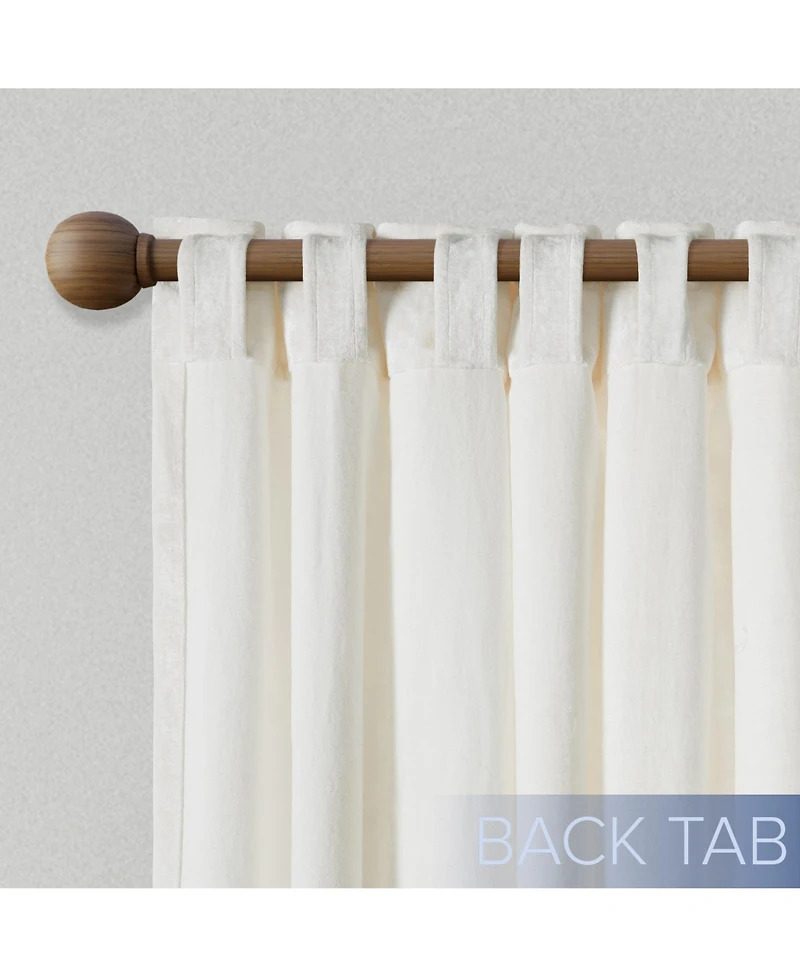 Texture Velvet Back Tab Room Darkening Curtain Panel
