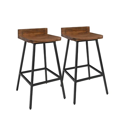 Kosas Home Pennie 27" Industrial Solid Wood Brown Counter stool Set of 2 by