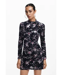 Desigual Women's Kimono neck leaf dress