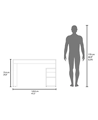 Fm Furniture Sanders Computer Desk in Melamine with Open Storage, Natural Oak