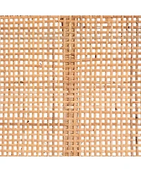 Baxton Studio Abelia Modern Bohemian Natural Rattan and Mahogany Wood Long Accent Bench