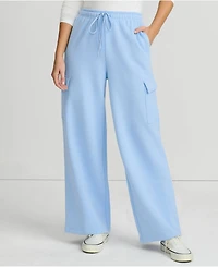 Lands' End Women's Serious Sweats High Rise Wide Leg Cargo Pant