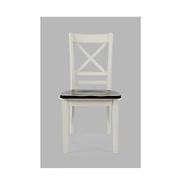 Jofran Asbury Park Solid Acacia Farmhouse X-Back Chair (Set of 2)