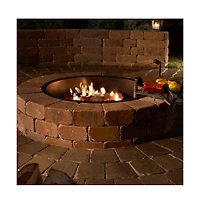 Slickblue 48-in Outdoor Round Concrete Block Stone Fire Pit Kit with Cooking Grill Grate