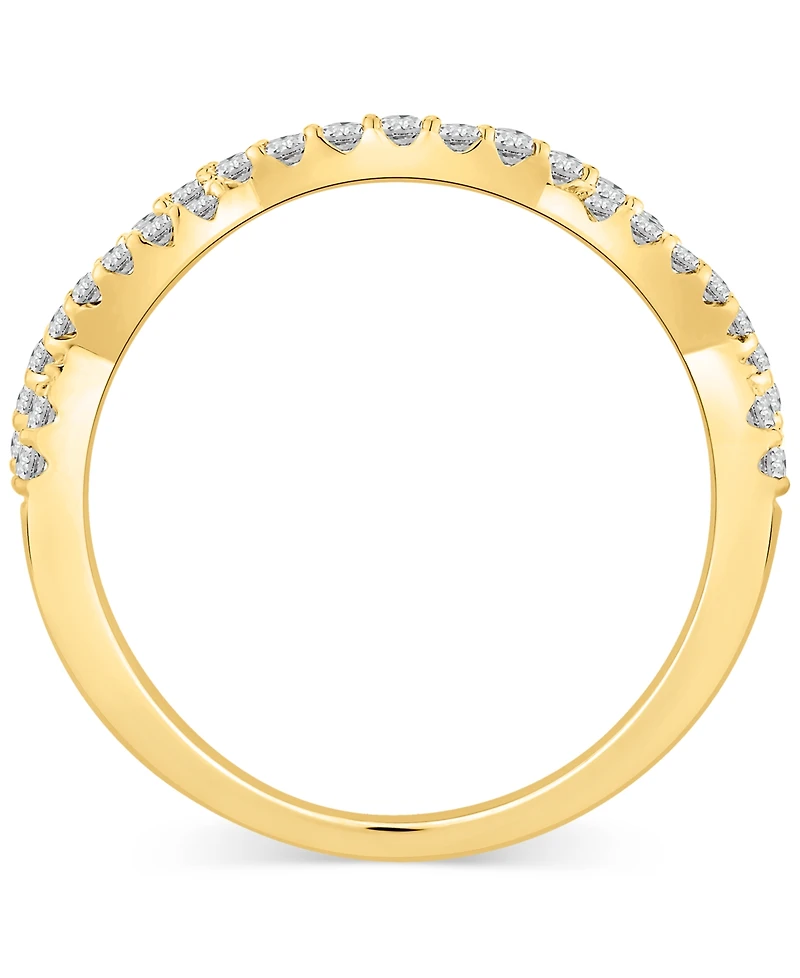 Diamond Twist Crossover Band (1/4 ct. t.w) in 14k Gold
