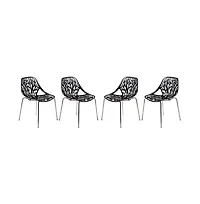LeisureMod Modern Asbury Dining Chair w/ Chromed Legs
