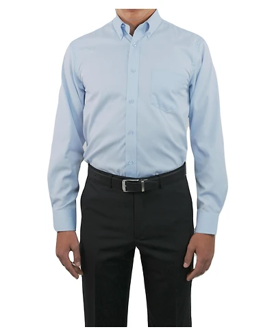 Eagle Men's Iron Free Stretch Neck Pinpoint Oxford Shirt