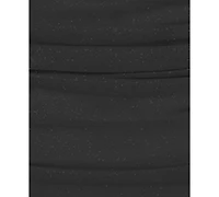 Juniors' Gathered Glitter-Finish Mini Dress
