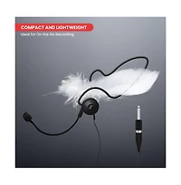 Pyle Cardioid Condenser Headset Microphone with Flexible Wired Boom for Belt Pack Mic Systems