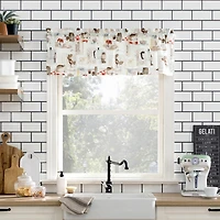 Brew Coffee Shop Semi-Sheer Rod Pocket Kitchen Curtain Valance and Tiers Set