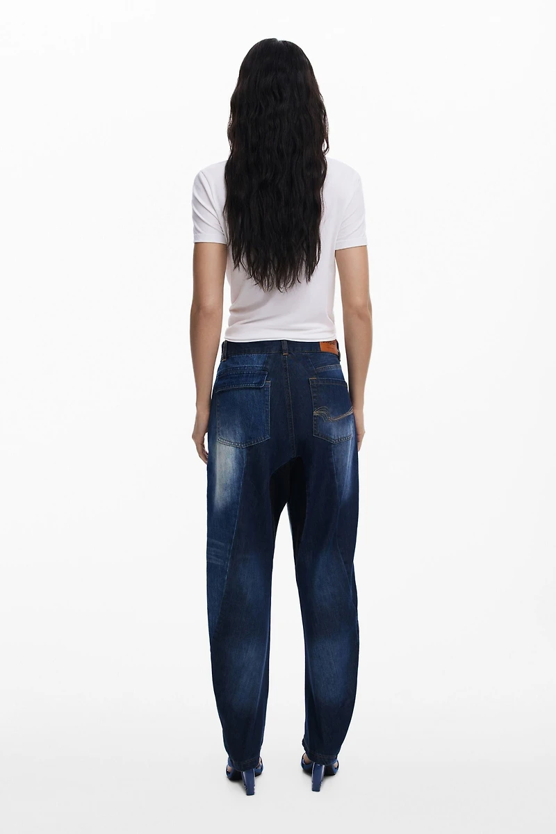 Desigual Women's Baggy patch jeans