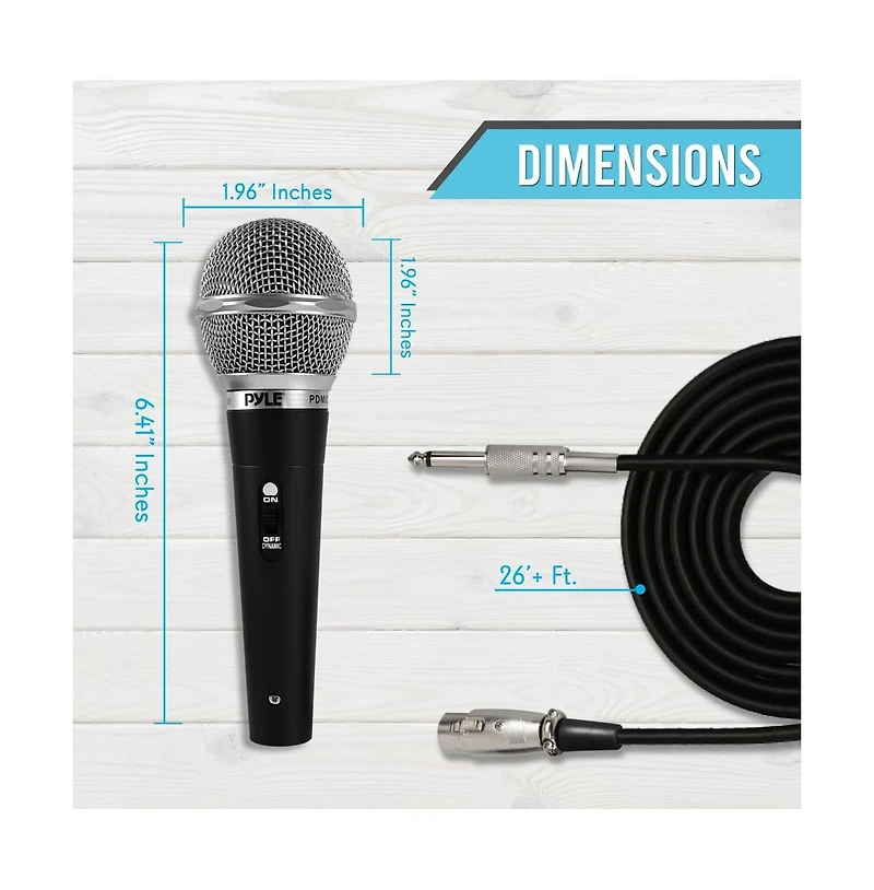 Pyle Dynamic Microphone Kit with 3 Handheld Mics, Xlr Cables & Pop Filters