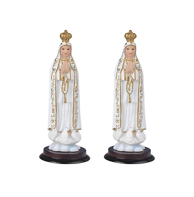 Fc Design "2-pc Gift Set" 5"H Our Lady of Fatima Statue Our Lady of The Holy Rosary of Fatima Holy Figurine Statue Ornament Home Room Office Decor and