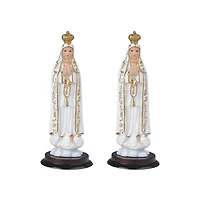 Fc Design "2-pc Gift Set" 5"H Our Lady of Fatima Statue Our Lady of The Holy Rosary of Fatima Holy Figurine Statue Ornament Home Room Office Decor and