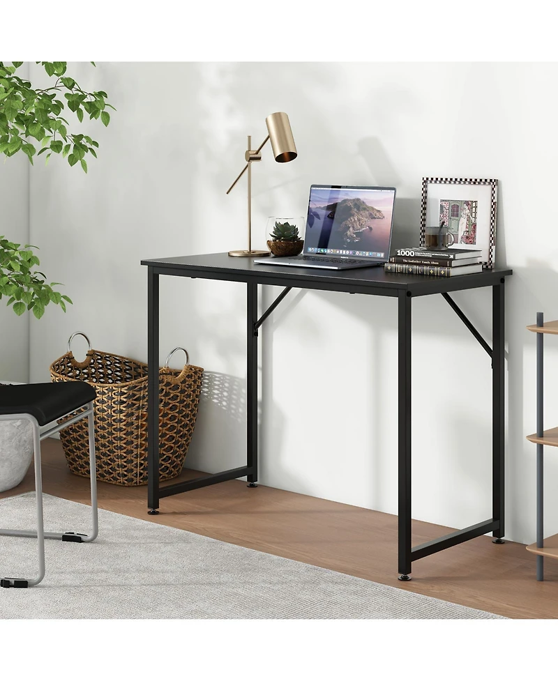 Gouun L-Shaped Computer Desk with Large Desktop and Sturdy Metal Frame for Home and Office