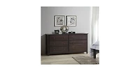 Solid Pine 6-Drawer Chest – Farmhouse Style Wooden Dresser for Bedroom Storage and Decorative Furniture Use