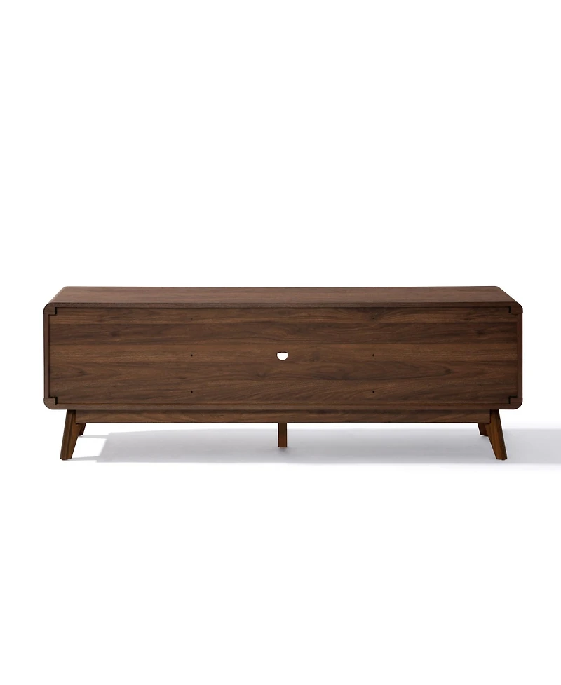 LuxenHome Columbia Engineered Wood 63-Inch Wide Credenza Tv Stand with Storage