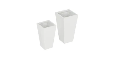 Slickblue Set of 2 Modern Lightweight Outdoor Patio Flower Pot Tall Planter Box