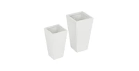Slickblue Set of 2 Modern Lightweight Outdoor Patio Flower Pot Tall Planter Box