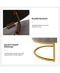 Raquel Storage Bench with Metal Legs and Channel Tufted