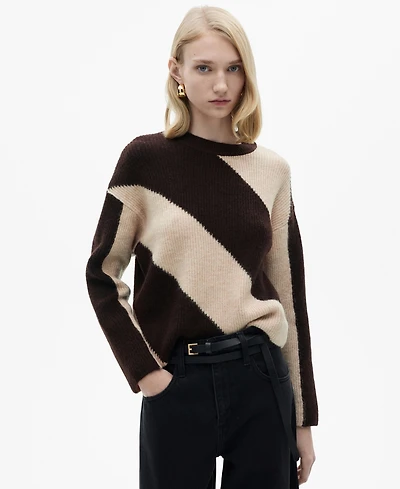 Mango Women's Striped Knit Sweater