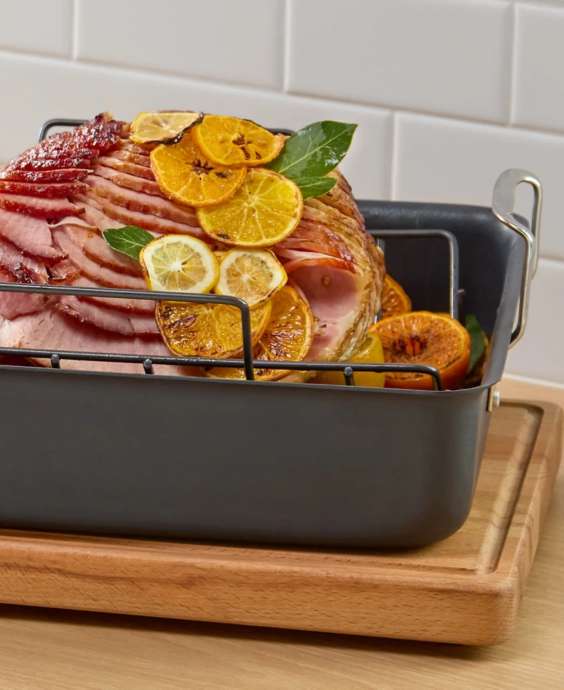 Calphalon Hard-Anodized Nonstick 16-Inch Roasting Pan with Rack