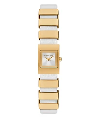 Michael Kors Women's Darrington Two-Hand White Leather Watch, 14mm
