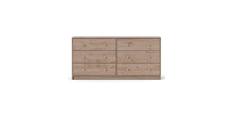 Slickblue Farmhouse Contemporary 6-Drawer Double Dresser for Bedroom Storage and Rustic Style