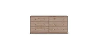 Slickblue Farmhouse Contemporary 6-Drawer Double Dresser for Bedroom Storage and Rustic Style