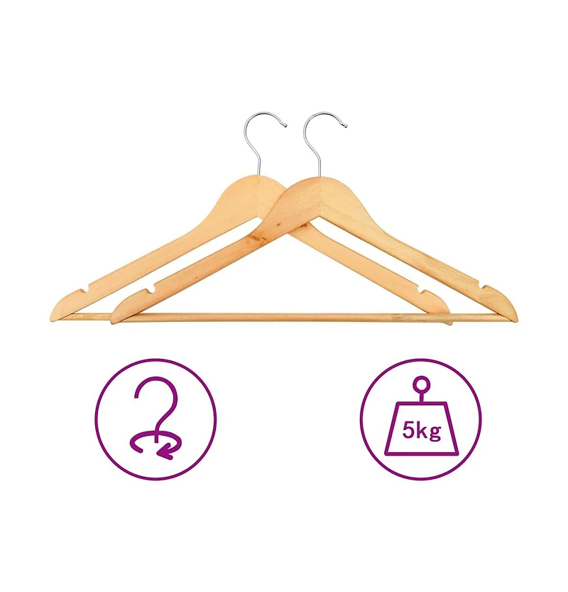vidaXL 20 pcs Clothes Hanger Set Non-slip Hardwood