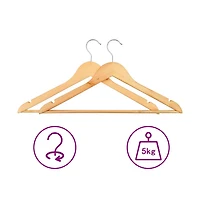 vidaXL 20 pcs Clothes Hanger Set Non-slip Hardwood