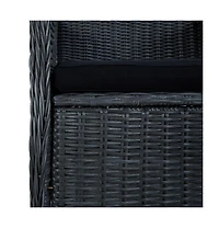 Patio Chairs with Cushions 2 pcs Poly Rattan Dark Gray