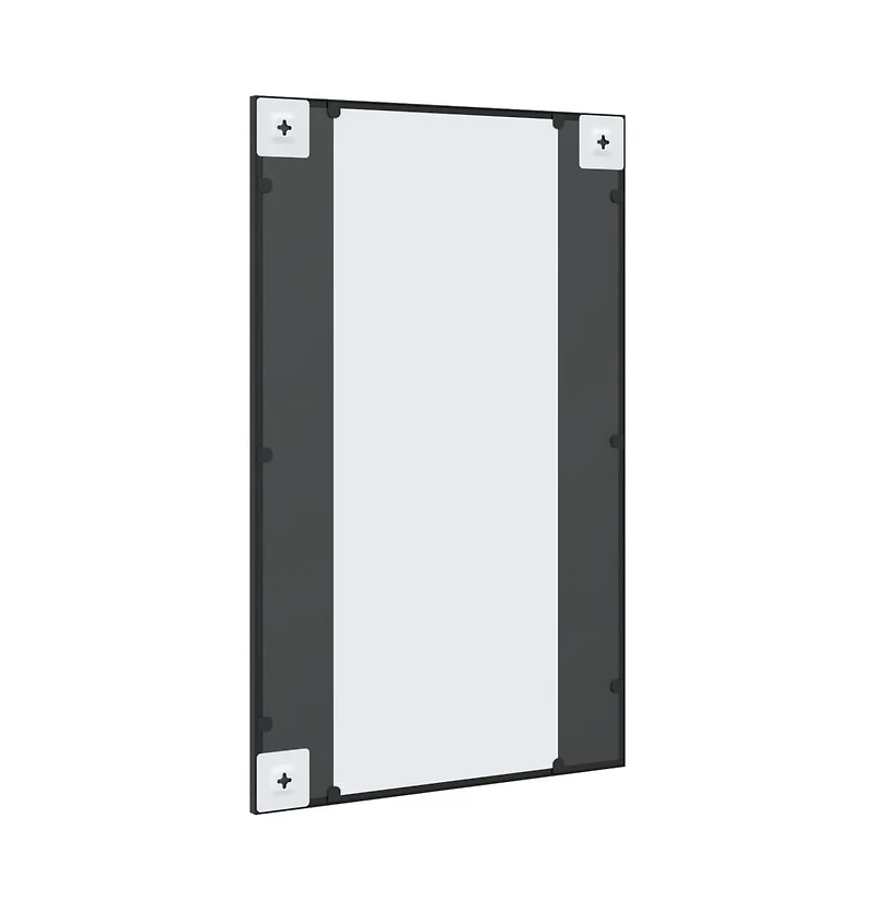 vidaXL Wall Mirror Black 19.7"x31.5" Rectangle Iron