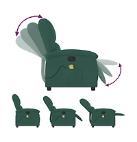 vidaXL Massage Recliner Chair Dark Green Velvet