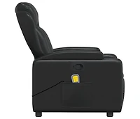 Massage Recliner Chair Black Faux Leather