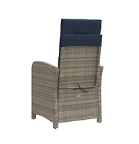 vidaXL Reclining Patio Chair with Footrest Gray Poly Rattan
