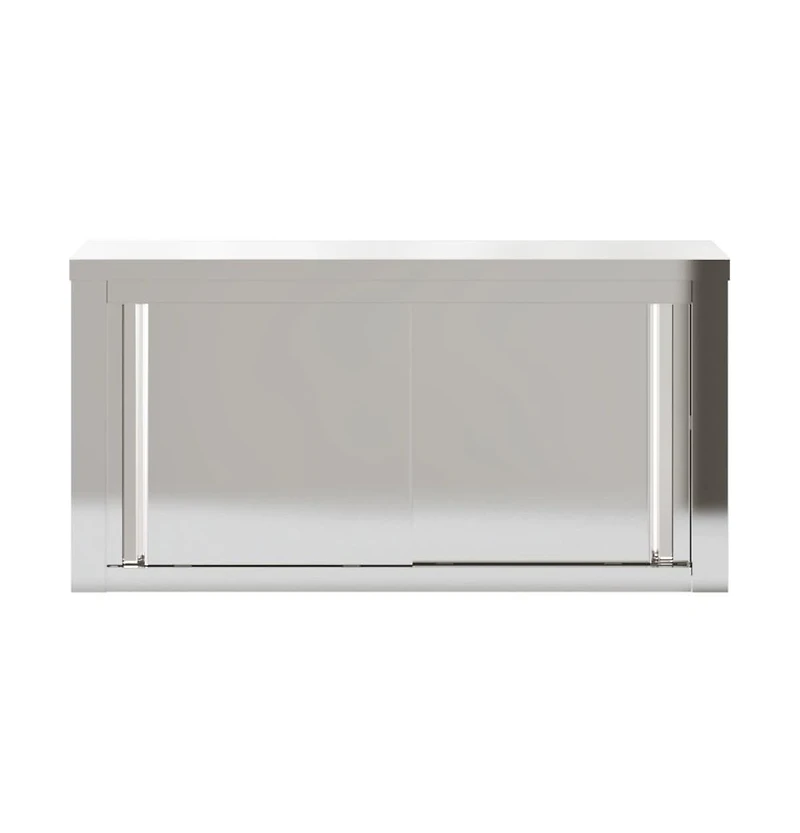 vidaXL Kitchen Wall Cabinet with Sliding Doors Stainless Steel