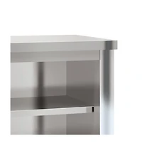 vidaXL Kitchen Wall Cabinet with Shelves Stainless Steel