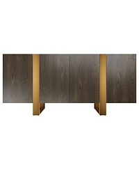 Modern Solid Wood Buffet Cabinet with Stainless Steel Legs