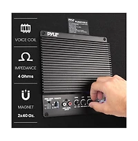 Pyle Active Dual Bass Subwoofer Box System, 10-Inch 500W, Led Illuminating Lights, Rear Vented