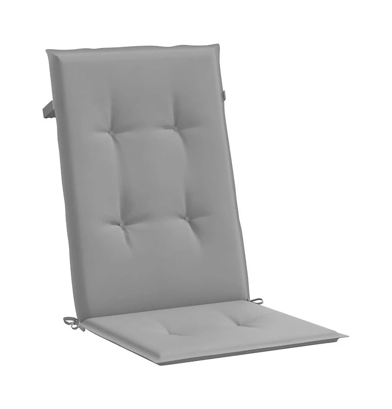 vidaXL Garden Highback Chair Cushions 4 pcs Gray 47.2"x19.7"x1.2" Fabric